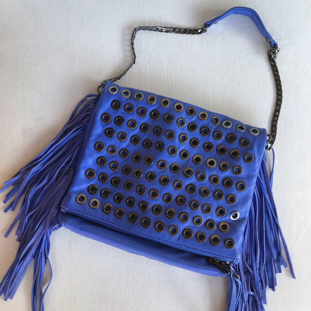 Ash Bag Bo Fringe Soft Leather Blue